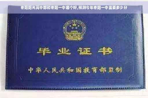 枣阳阳光高中部和枣阳一中哪个好,预测今年枣阳一中需要多少分