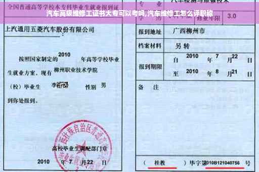汽车高级维修工证书大专可以考吗,汽车维修工怎么评职称