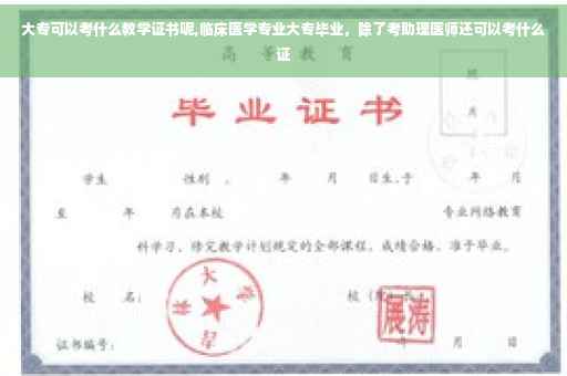 大专可以考什么教学证书呢,临床医学专业大专毕业，除了考助理医师还可以考什么证