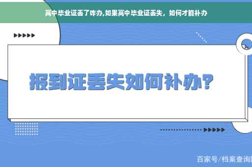 高中毕业证丢了咋办,如果高中毕业证丢失，如何才能补办