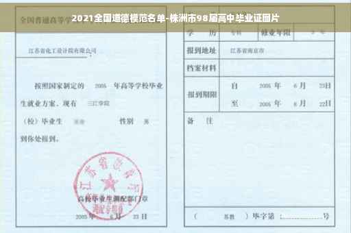 2021全国道德模范名单-株洲市98届高中毕业证图片