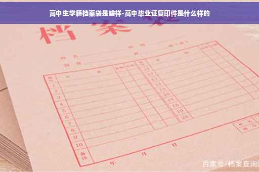 高中生学籍档案袋是啥样-高中毕业证复印件是什么样的