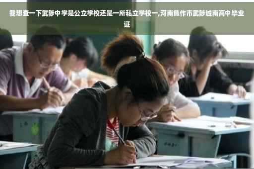 我想查一下武陟中学是公立学校还是一所私立学校一,河南焦作市武陟城南高中毕业证