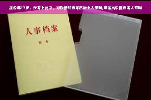 我今年17岁，没考上高中，可以参加自考然后上大学吗,没读高中能自考大专吗