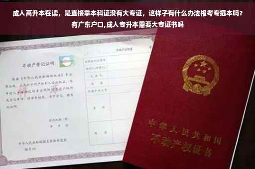 成人高升本在读，是直接拿本科证没有大专证，这样子有什么办法报考专插本吗？有广东户口,成人专升本需要大专证书吗