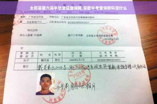 太和县第六高中毕业证查询网,安徽中考查询密码是什么