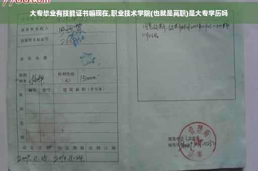 大专毕业有技能证书嘛现在,职业技术学院(也就是高职)是大专学历吗