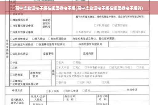 高中毕业证电子版在哪里找电子版(高中毕业证电子版在哪里找电子版的)