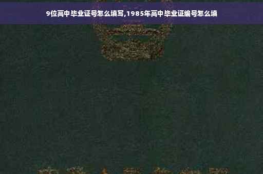 9位高中毕业证号怎么填写,1985年高中毕业证编号怎么填