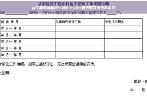 高中毕业证能验兵吗男士,征兵体检有女医生怎么办