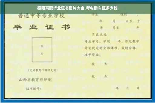 德阳高职毕业证书图片大全,考电动车证多少钱