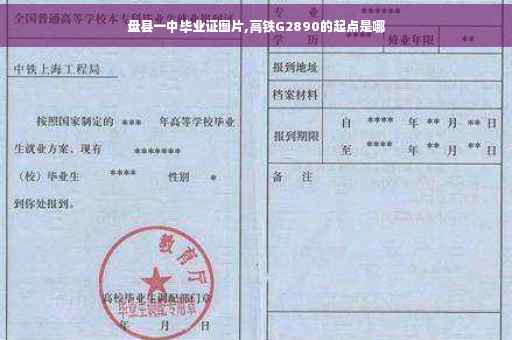 盘县一中毕业证图片,高铁G2890的起点是哪