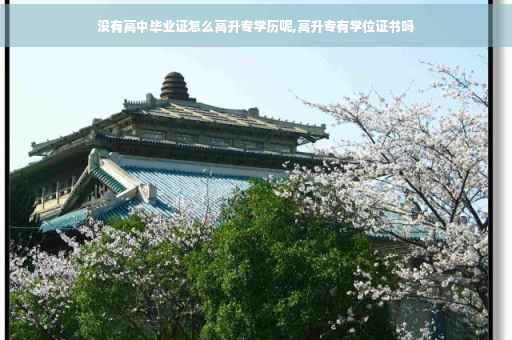 没有高中毕业证怎么高升专学历呢,高升专有学位证书吗