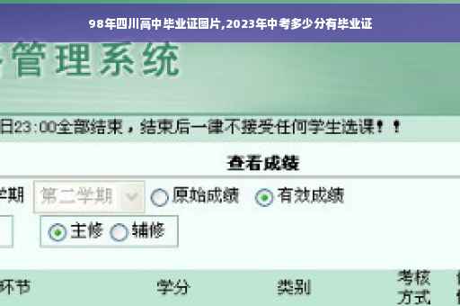 98年四川高中毕业证图片,2023年中考多少分有毕业证