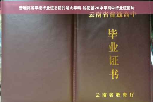 普通高等学校毕业证书指的是大学吗-沈阳第20中学高中毕业证图片