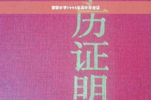 普明中学1995年高中毕业证