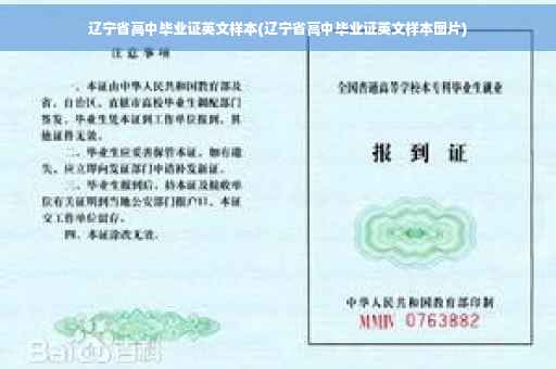 辽宁省高中毕业证英文样本(辽宁省高中毕业证英文样本图片)