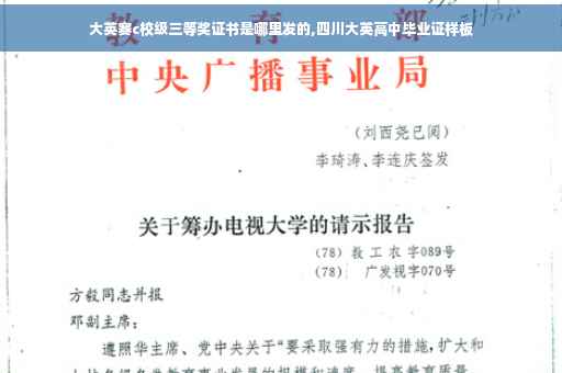 大英赛c校级三等奖证书是哪里发的,四川大英高中毕业证样板