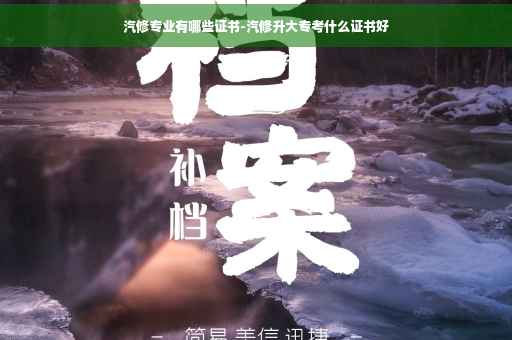 汽修专业有哪些证书-汽修升大专考什么证书好 汽修专业有哪些证书-汽修升大专考什么证书好