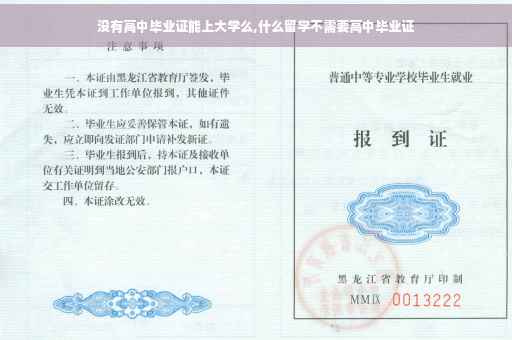 没有高中毕业证能上大学么,什么留学不需要高中毕业证