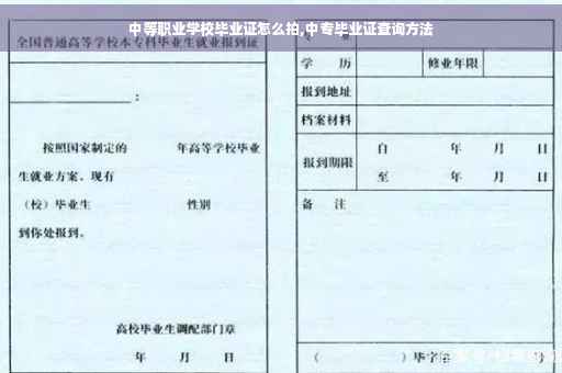 中等职业学校毕业证怎么拍,中专毕业证查询方法