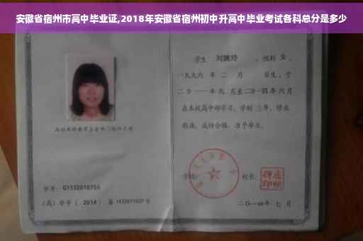 安徽省宿州市高中毕业证,2018年安徽省宿州初中升高中毕业考试各科总分是多少