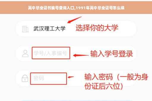 高中毕业证书编号查询入口,1991年高中毕业证号怎么填