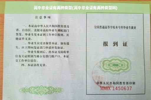 高中毕业证有两种类型(高中毕业证有两种类型吗)