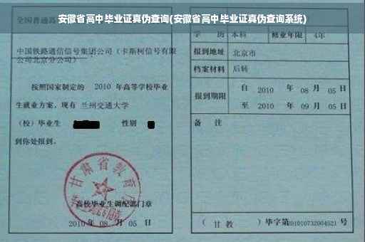 安徽省高中毕业证真伪查询(安徽省高中毕业证真伪查询系统)