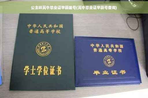 公主岭高中毕业证学籍编号(高中毕业证学籍号查询)