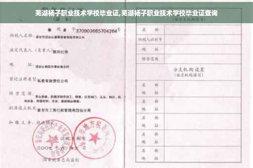 芜湖杨子职业技术学校毕业证,芜湖杨子职业技术学校毕业证查询