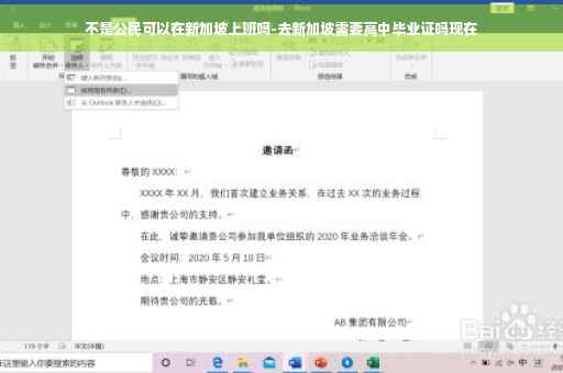不是公民可以在新加坡上班吗-去新加坡需要高中毕业证吗现在