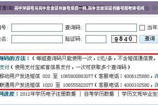 高中学籍号与高中毕业证书编号是否一样,高中毕业证证书编号是考级号吗