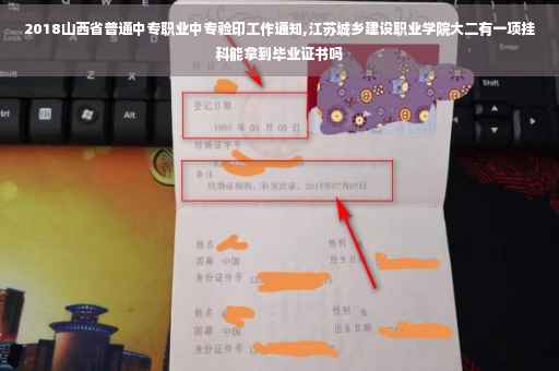 2018山西省普通中专职业中专验印工作通知,江苏城乡建设职业学院大二有一项挂科能拿到毕业证书吗