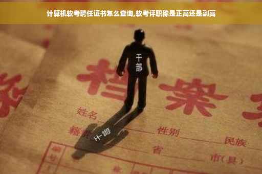 计算机软考聘任证书怎么查询,软考评职称是正高还是副高
