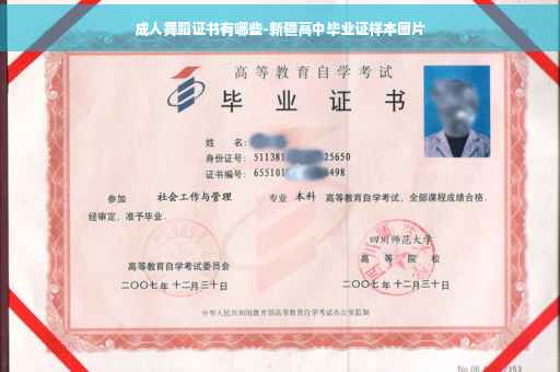 成人舞蹈证书有哪些-新疆高中毕业证样本图片