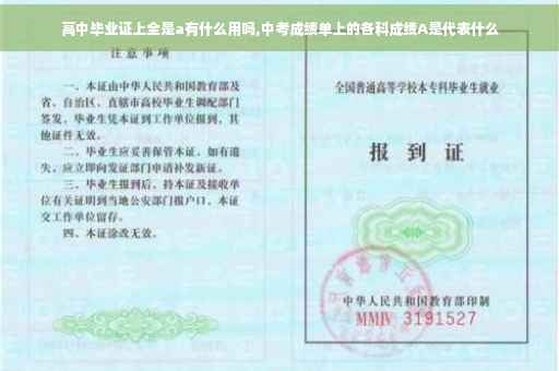 高中毕业证上全是a有什么用吗,中考成绩单上的各科成绩A是代表什么