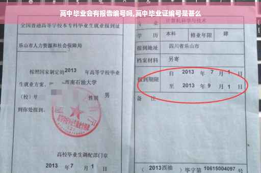 高中毕业会有报告编号吗,高中毕业证编号是甚么