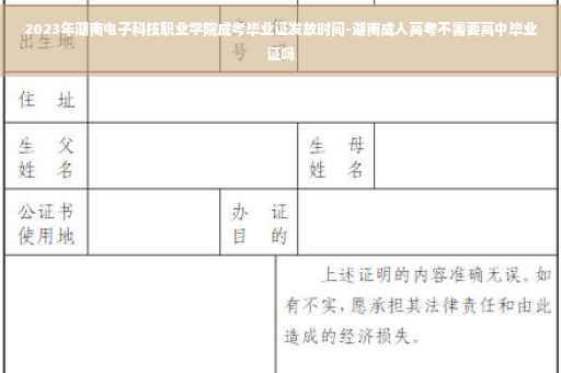 2023年湖南电子科技职业学院成考毕业证发放时间-湖南成人高考不需要高中毕业证吗