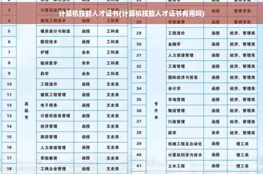 计算机技能人才证书(计算机技能人才证书有用吗)