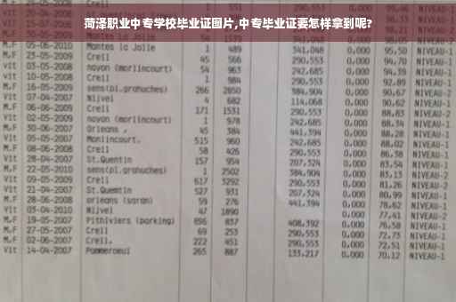菏泽职业中专学校毕业证图片,中专毕业证要怎样拿到呢?
