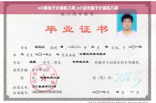 nit相当于计算机几级,nit证书属于计算机几级