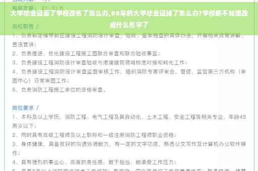 大学毕业证丢了学校改名了怎么办,88年的大学毕业证掉了怎么办?学校都不知道改成什么名字了