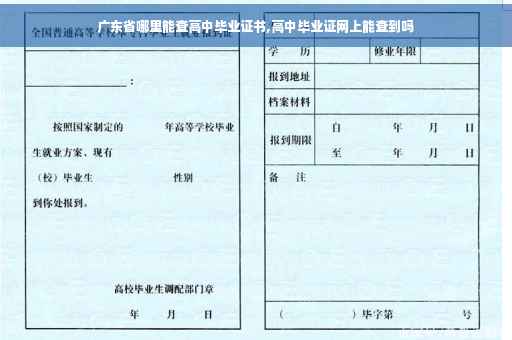 广东省哪里能查高中毕业证书,高中毕业证网上能查到吗