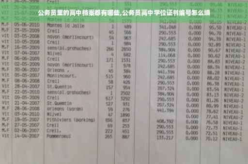 公务员里的高中档案都有哪些,公务员高中学位证书编号怎么填