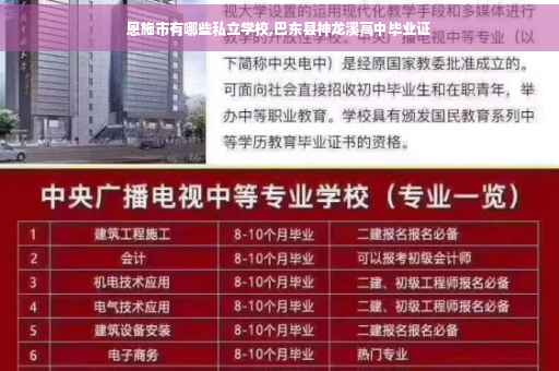 恩施市有哪些私立学校,巴东县神龙溪高中毕业证