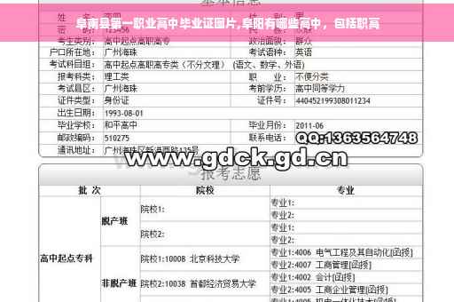 阜南县第一职业高中毕业证图片,阜阳有哪些高中，包括职高