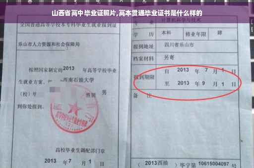 山西省高中毕业证照片,高本贯通毕业证书是什么样的