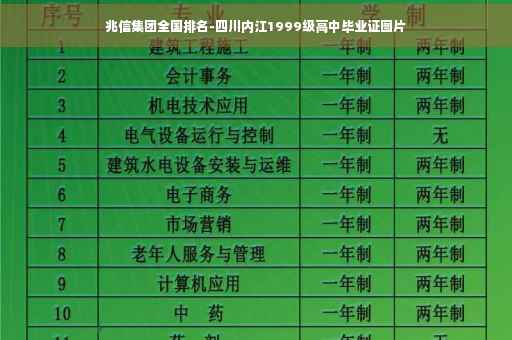 兆信集团全国排名-四川内江1999级高中毕业证图片