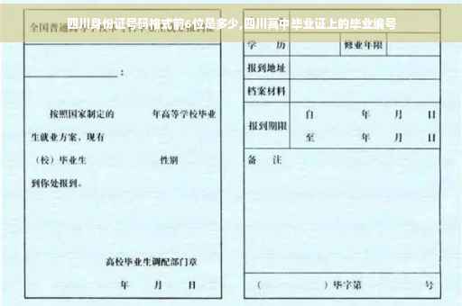 四川身份证号码格式前6位是多少,四川高中毕业证上的毕业编号